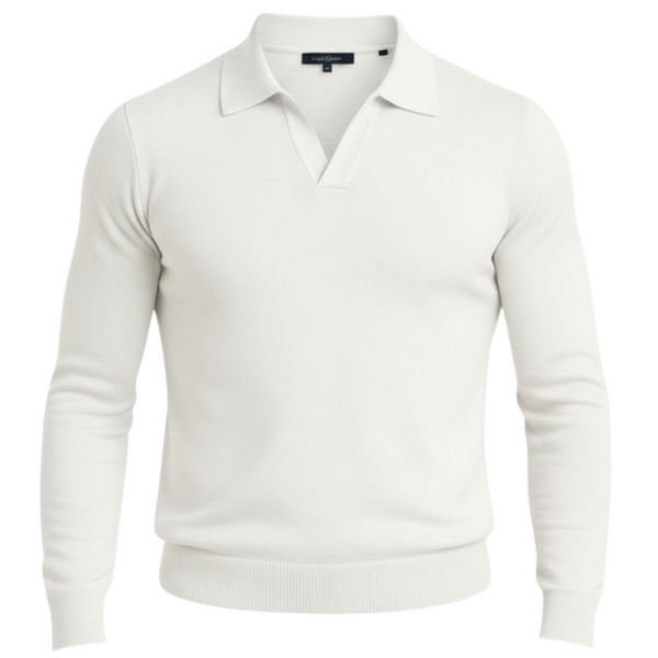 Pull homme blanc col polo Lixia