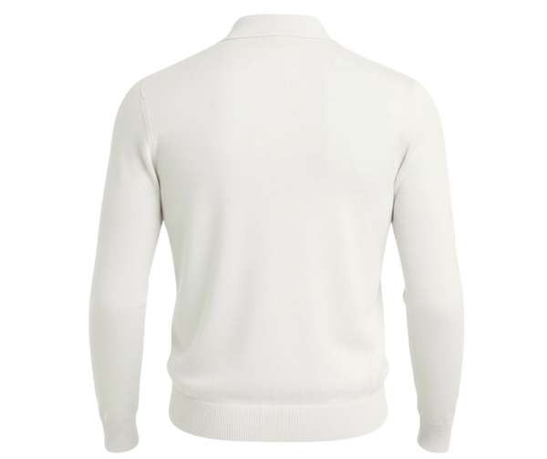 Pull homme blanc col polo Lixia