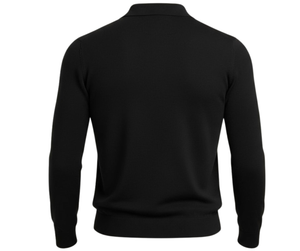 Pull homme noir col polo Lixia