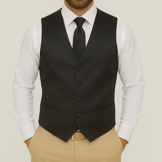 Gilet boléro satin noir