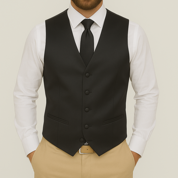 Gilet boléro satin noir