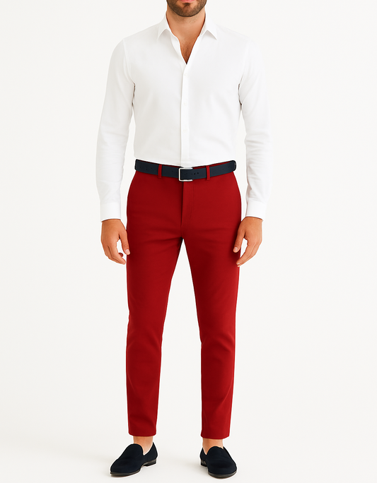 Pantalon chino rouge