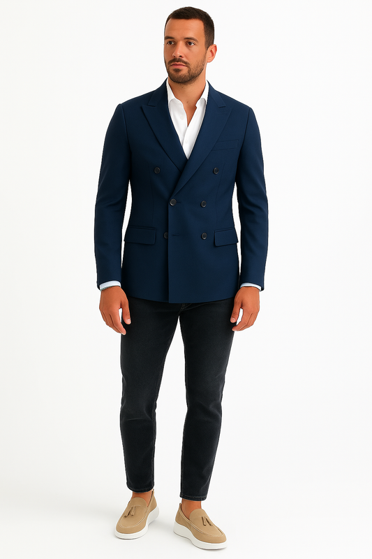 Blazer homme bleu marine croisé Mario (veste seule)