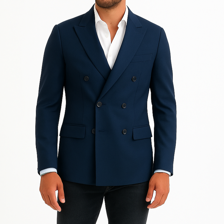 Blazer homme bleu marine croisé Mario (veste seule)