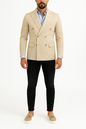 Blazer homme beige croisé Mario (veste seule)