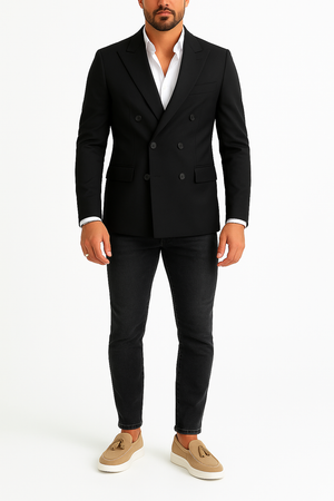 Blazer homme noir croisé Mario (veste seule)
