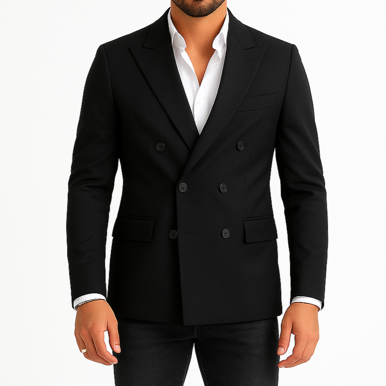 Blazer homme noir croisé Mario (veste seule)