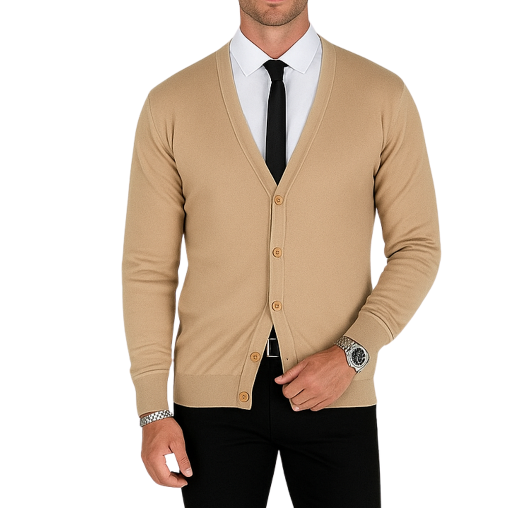 Cardigan homme beige