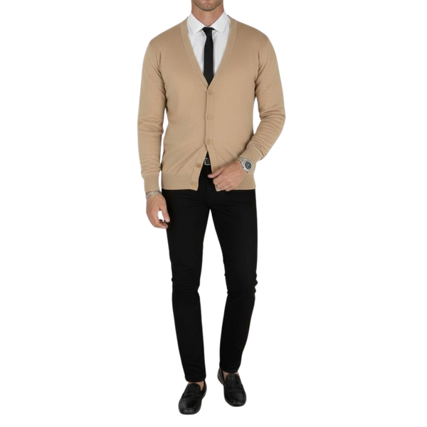 Cardigan homme beige