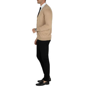 Cardigan homme beige