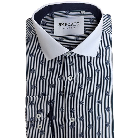 Chemise homme bleu à rayures Marinaio