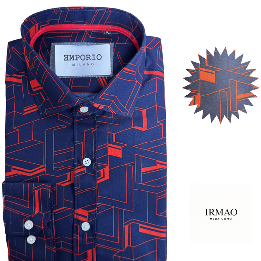Chemise homme bleu à motifs Sara