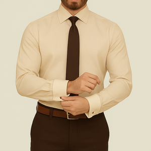 Chemise homme beige mousquetaire