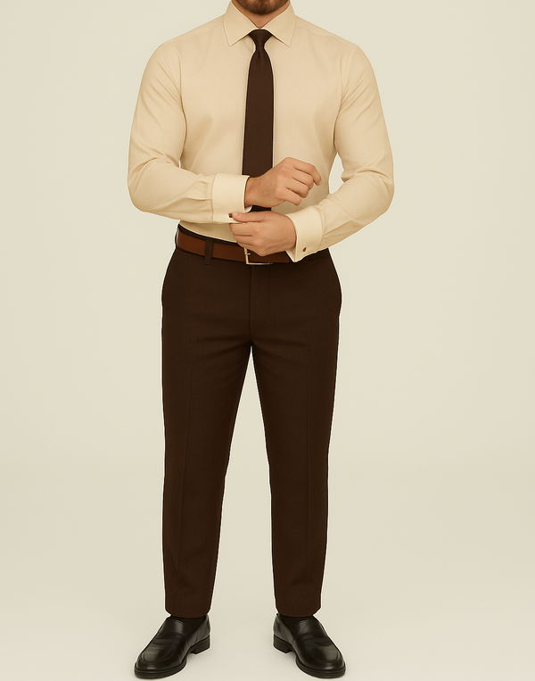 Chemise homme beige mousquetaire