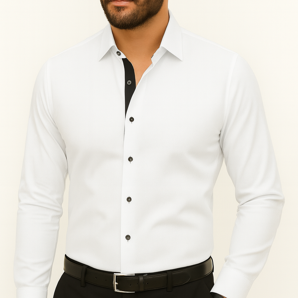Chemise homme blanche et noire