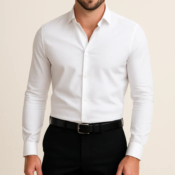 Smoking noir + chemise blanche