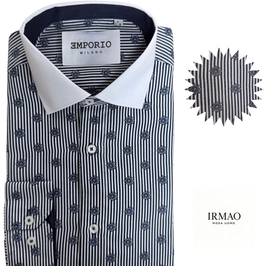 Chemise homme bleu à rayures Marinaio