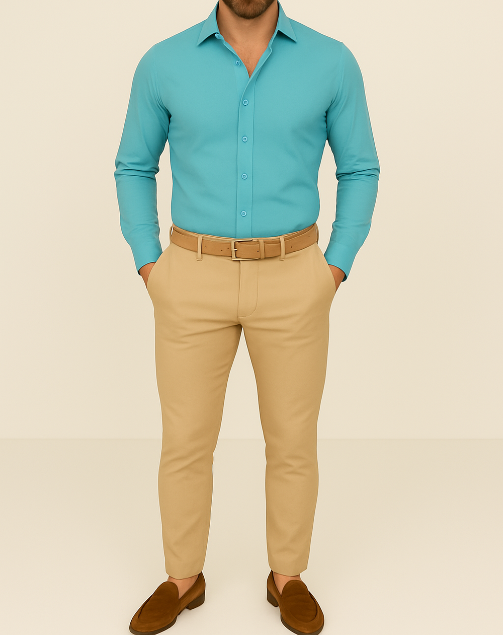 Chemise homme turquoise Alesio