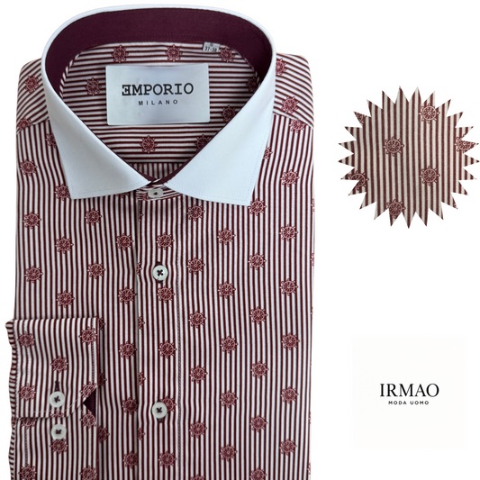 Chemise homme rouge à rayures Marinaio