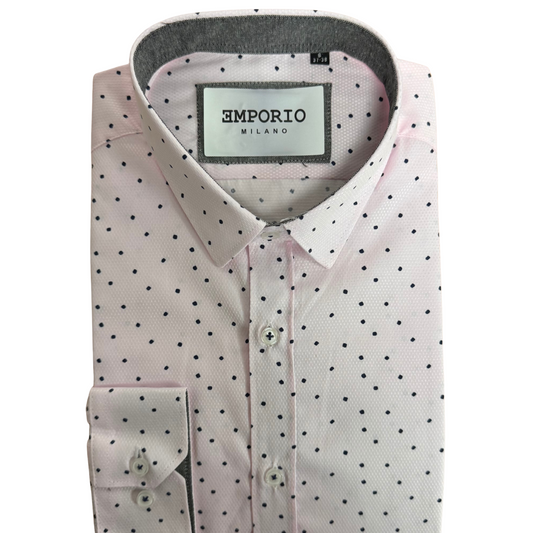 Chemise homme rose à points Bianca