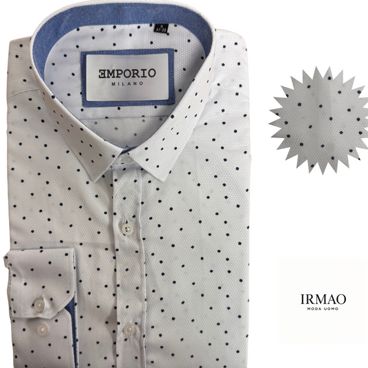 Chemise homme blanche à points Bianca