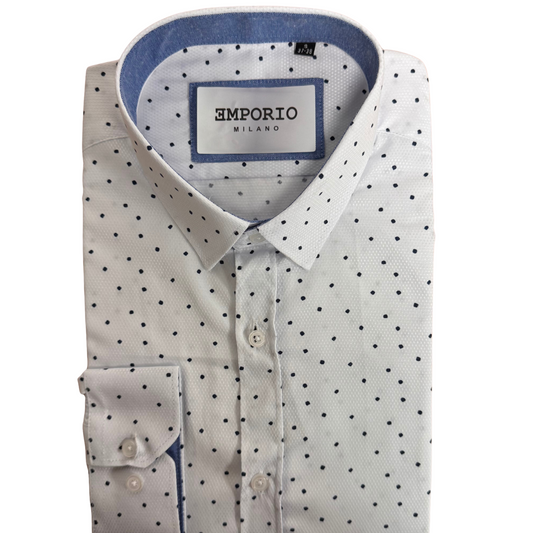 Chemise homme blanche à points Bianca