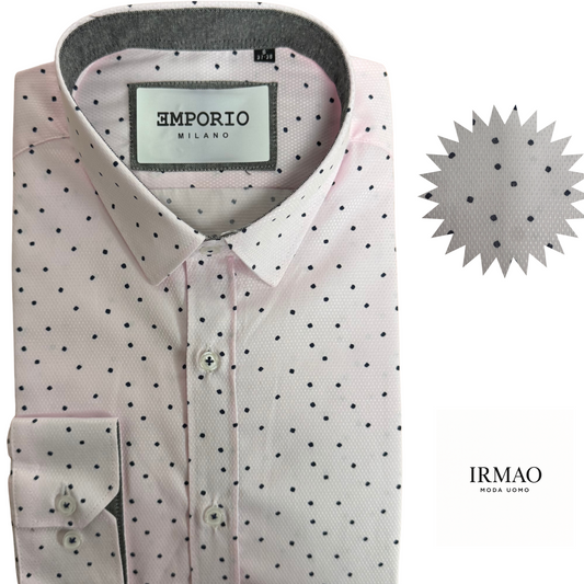Chemise homme rose à points Bianca
