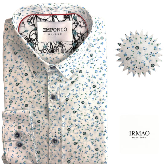 Chemise homme blanche à motifs Liandro