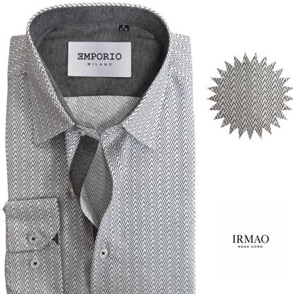 Chemise homme grise motifs Tomaso