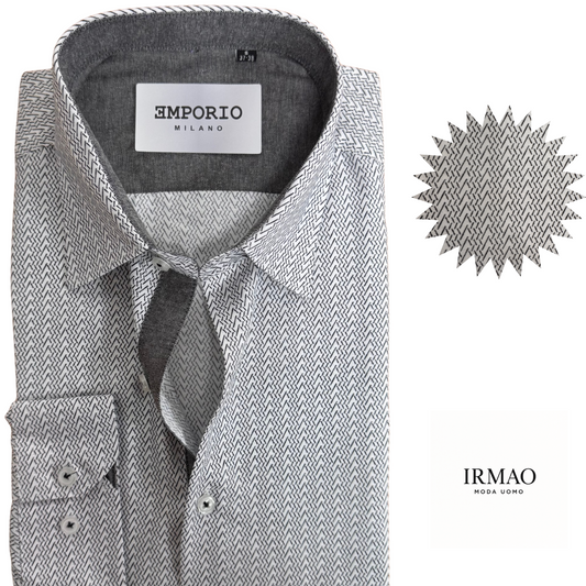 Chemise homme grise motifs Tomaso