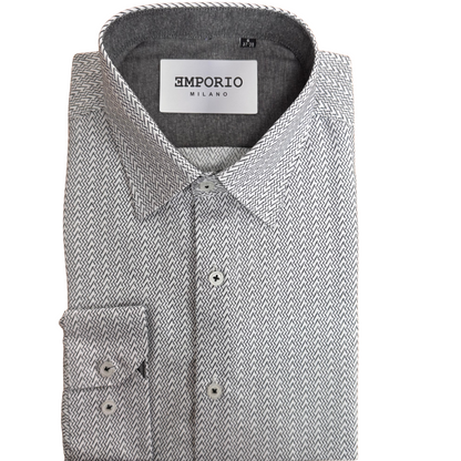 Chemise homme grise motifs Tomaso