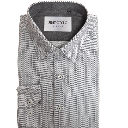 Chemise homme grise motifs Tomaso