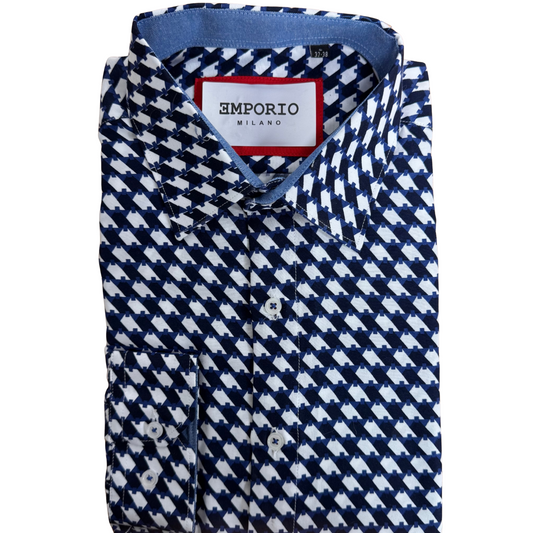 Chemise homme bleu à motifs Ilaria
