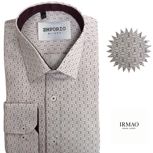 Chemise homme blanche motifs Enrico