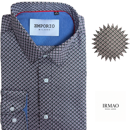 Chemise homme noir motifs Enrico