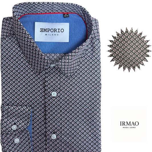 Chemise homme noir motifs Enrico