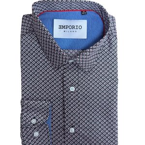 Chemise homme noir motifs Enrico