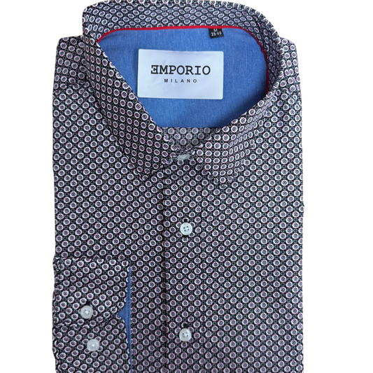 Chemise homme noir motifs Enrico