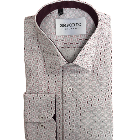 Chemise homme blanche motifs Enrico