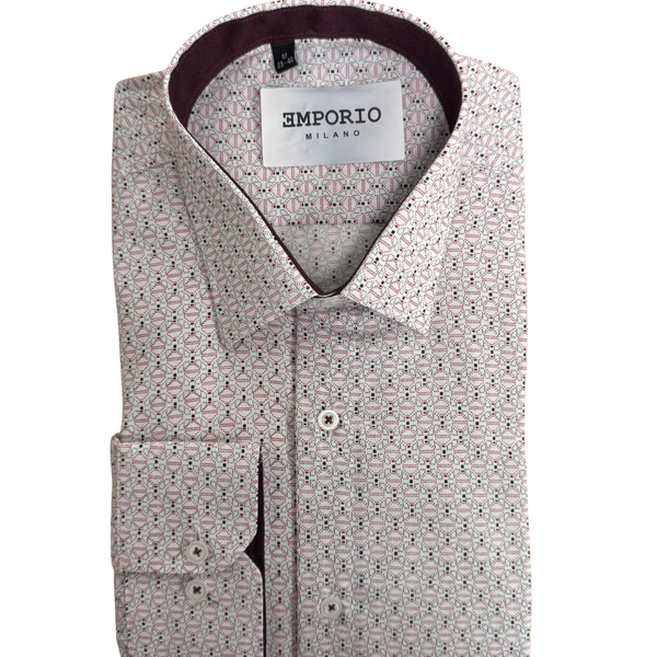 Chemise homme blanche motifs Enrico