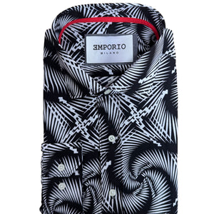 Chemise homme noir à motifs Sara