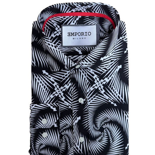 Chemise homme noir à motifs Sara