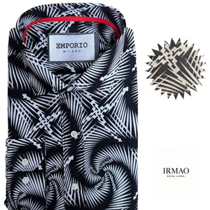 Chemise homme noir à motifs Sara