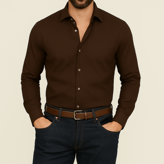 Chemise homme marron Alesio