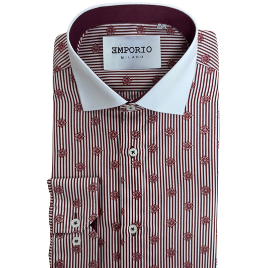 Chemise homme rouge à rayures Marinaio