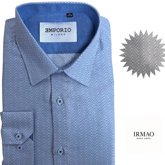 Chemise homme bleu motifs Tomaso