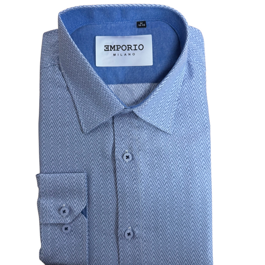 Chemise homme bleu motifs Tomaso