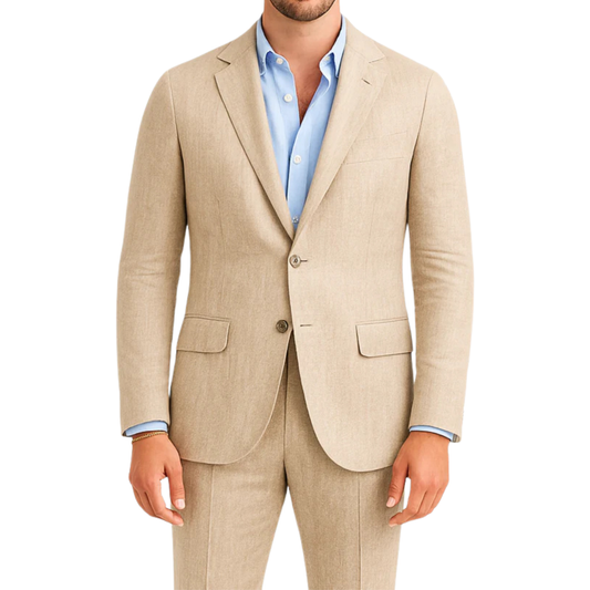 Costume homme effet lin beige LINO