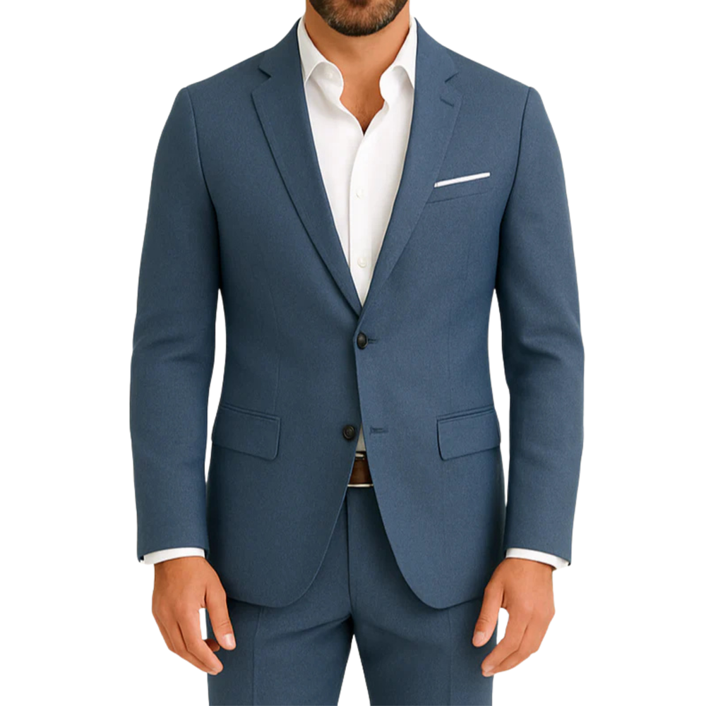 Costume homme bleu effet denim