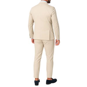 Costume homme beige croisé Mario
